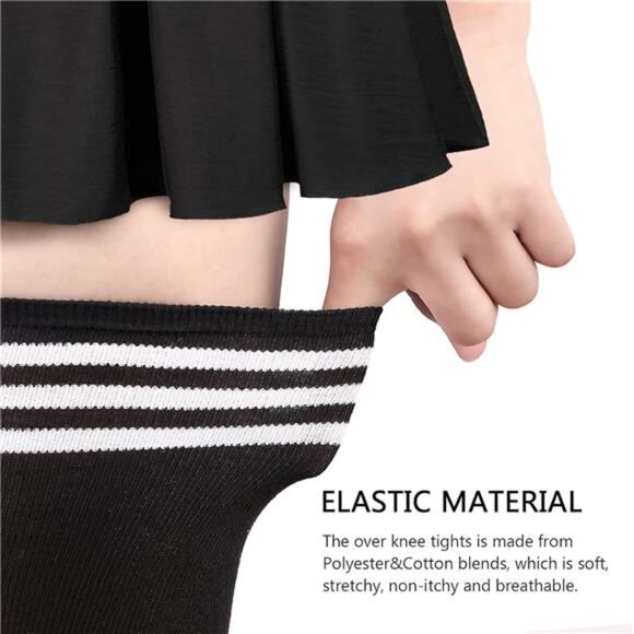 Extra Long High Thigh Socks Striped Over Knee Thin Tights Long Stocking - Picture 4 of 8